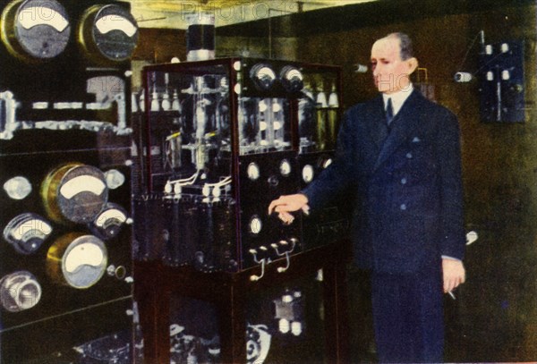 Senator Marconi in the Wireless Room of his Yacht'.