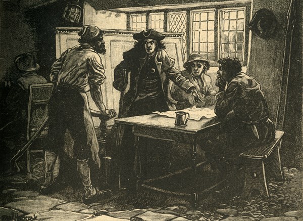 The "Nottingham Captain" and agitators at the White Horse Inn, Pentrich, Derbyshire, 1817 (c1890).