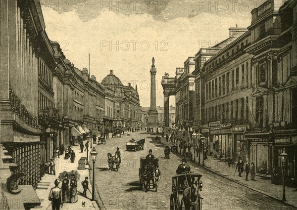 Grey Street, Newcastle-on-Tyne, c1890.