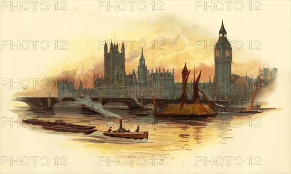 The Houses of Parliament, Westminster, London, c1890.
