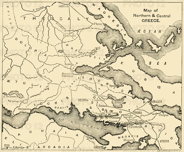 Map of Northern & Central Greece', 1890.