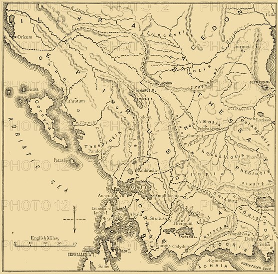 Map of Epirus and Western Greece', 1890.