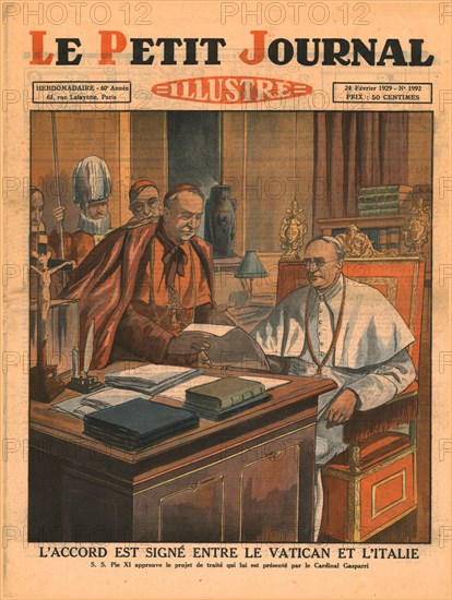 Signing of the accord between the Vatican and Italy,1929