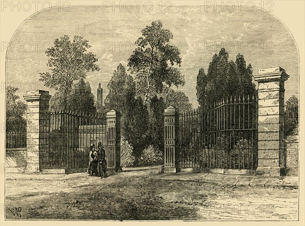 'Entrance to Brompton Cemetery', c1876