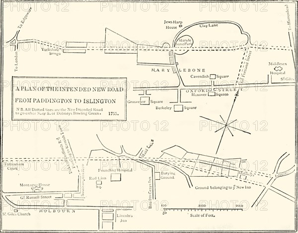 'Ground Plan of New Road from Islington to Edgware Road, 1755'