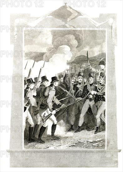 'The British attacking French Lines with Bayonets in the Battle of Maida',-1806