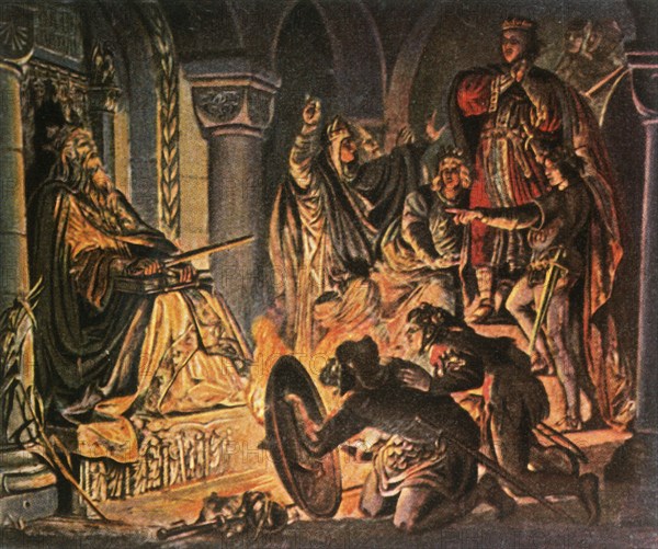 Otto III visits the tomb of Charlemagne, 1000 AD