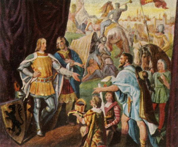 Rudolf of Habsburg receives the news of his election as king of Germany,1273