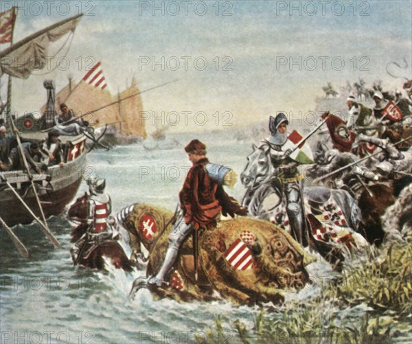 Sigismund is rescued after the battle of Nicopolis,1396