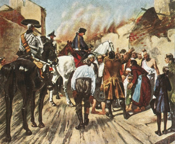 Frederick the Great in the ruins of Küstrin before the Battle of Zorndorf, 25 August 1758