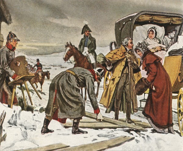 Queen Louise on the flight to Memel, 5 January 1807
