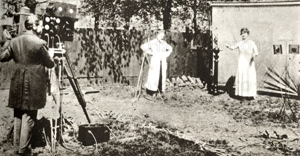 Eugene Lauste recording the first combined moving image and sound, c1905