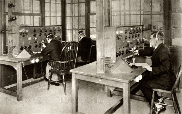 The wireless transmission room at Croydon Aerodrome, south London