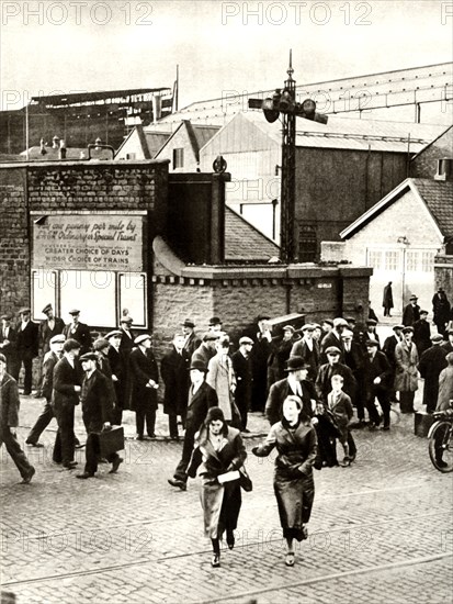 Workers leaving,