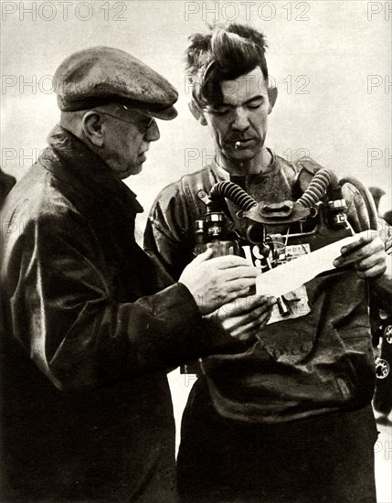 Volunteer going to retrieve bodies in the Gresford Colliery disaster, Wales