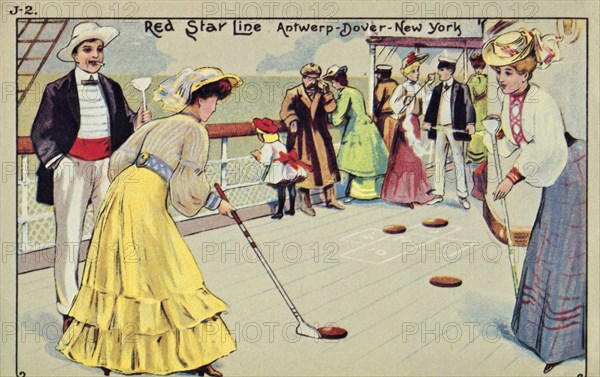 Shuffleboard on board a Red Star Line passenger ship,1907