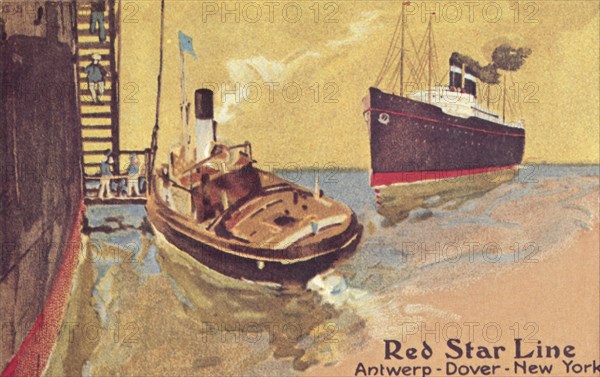 Red Star Line passenger ship and tender, c1900