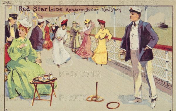 Peg quoits on board a Red Star Line passenger ship,1907