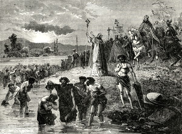 'Charlemagne Causing the Saxons to be Baptised in the Weser', (782AD)
