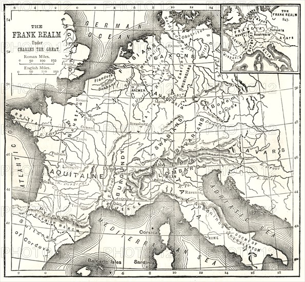 'Map of the Kingdom of the Franks Under Charlemagne',1890