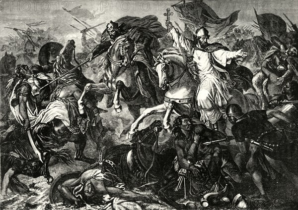 'The Bishop of Ratisbon at the Battle of Augsburg', Battle of Lechfeld (955)