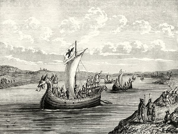 'Scandinavian Vessels Ascending A River',1890
