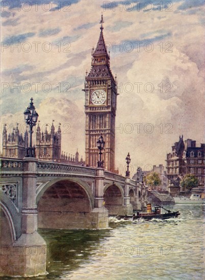 'Westminster Bridge and Big Ben', c1948