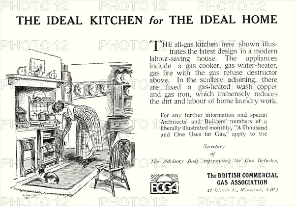 'The Ideal Kitchen for the Ideal Home - The British Commercial Gas Association',1920