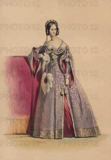 Guest in costume for Queen Victoria's Bal Costumé, May 12 1842, (1843).  Creator: John Richard Coke Smyth.