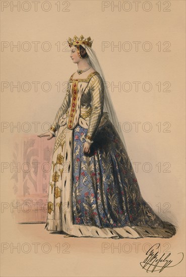 Guest in costume for Queen Victoria's Bal Costumé, May 12 1842, (1843).  Creator: John Richard Coke Smyth.