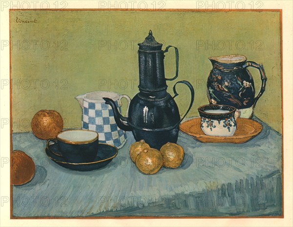 'Still Life with Blue Enamel Coffeepot, Earthenware and Fruit', May 1888, (1947). Creator: Vincent van Gogh.