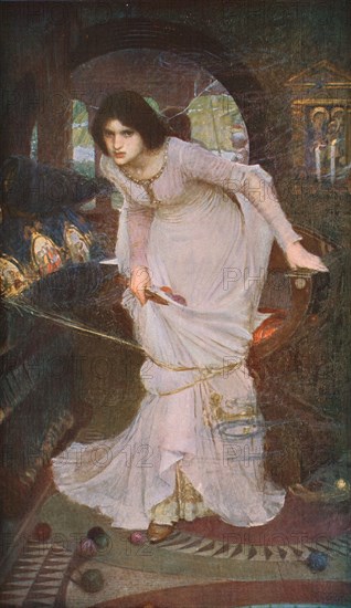 'The Lady of Shalott Looking at Lancelot', 1894, (c1930). Creator: John William Waterhouse.