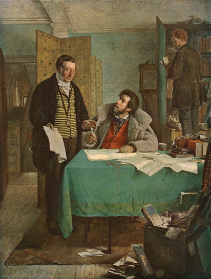'Signing the New Lease', 1868, (c1930). Creator: Erskine Nicol.