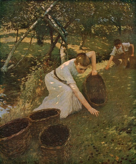 'Gathering Plums', 1901, (c1930). Creator: Henry Herbert la Thangue.