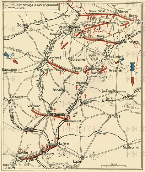 'The First Phase of the Great Retreat...1914', (c1920). Creator: Unknown.