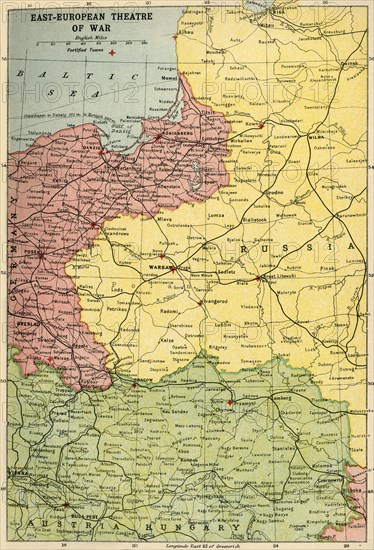 'East-European Theatre of War', 1914-1918, (c1920). Creator: John Bartholomew & Son.