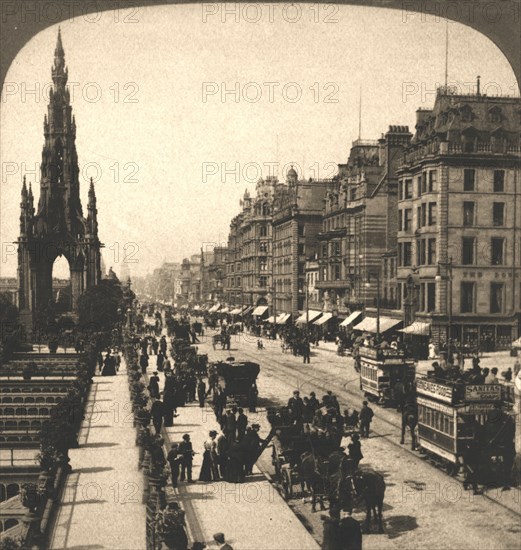 'Princes Street, Edinburgh', 1896. Creator: Works and Sun Sculpture Studios.