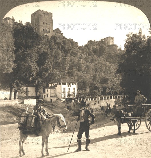 'Walls and Towers of the Alhambra, Granada, Spain', 1896.  Creator: Works and Sun Sculpture Studios.