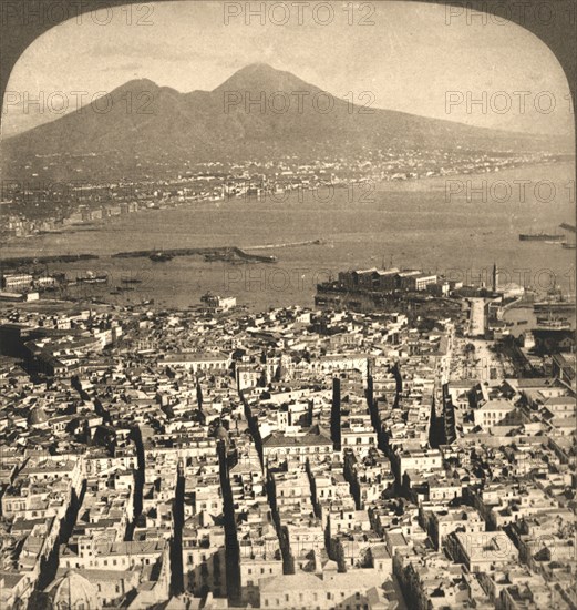 'Naples ,The Bay and Vesuvius, Italy', 1897.  Creator: Works and Sun Sculpture Studios.