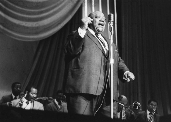 Jimmy Rushing with the Basie Band, London, 1963. Creator: Brian Foskett.