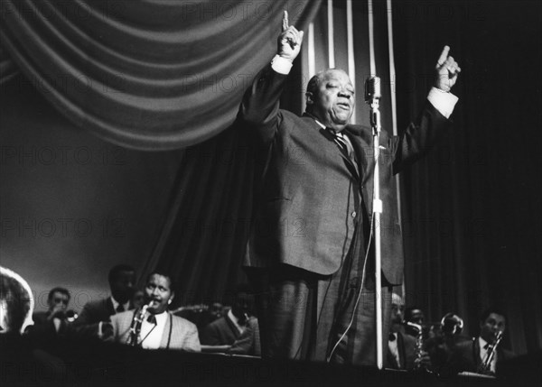 Jimmy Rushing with the Basie Band, London, 1963. Creator: Brian Foskett.