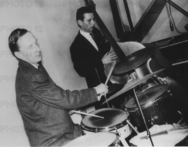 Phil Seaman and Jeff Clyne, Ronnie Scotts, Gerrard Street, London, 1959.