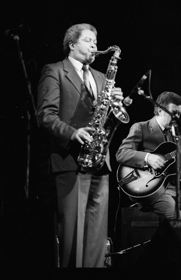 Frank Foster and Kenny Burrell, Dominion Theatre, London, Nov 1985. Creator: Brian O'Connor.