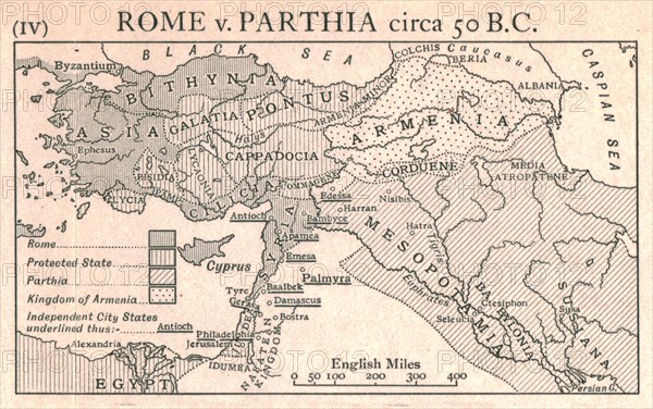 'Rome v. Parthia, circa 50 B.C.', c1915.  Creator: Emery Walker Ltd.