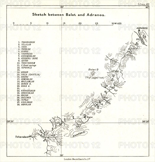 'Sketch between Balat and Adranos', c1915. Creator: Stanford's Geographical Establishment.