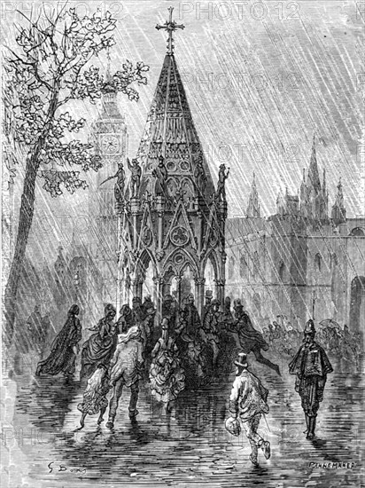 'The Fountain - Broad Sanctuary', 1872.  Creator: Gustave Doré.