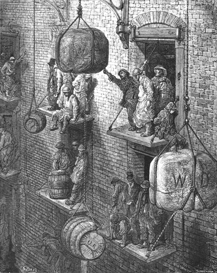 'Warehousing in the City', 1872.  Creator: Gustave Doré.