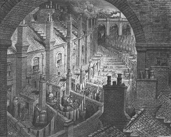 'Over London - By Rail', 1872.  Creator: Gustave Doré.