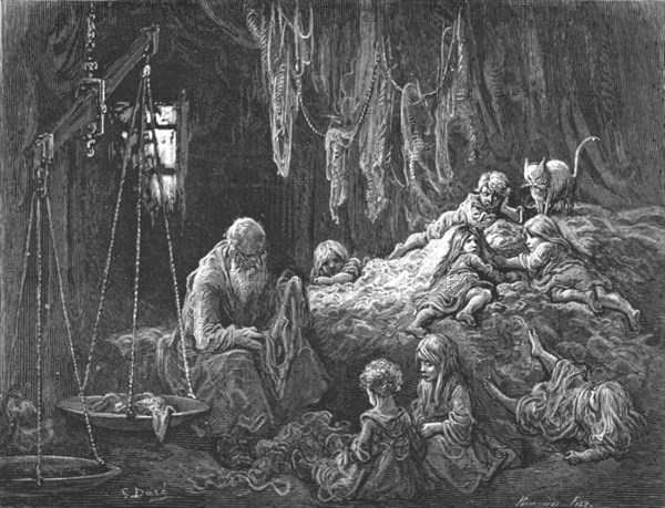 'The Rag Merchant's Home - Coulston Street, Whitechapel', 1872.  Creator: Gustave Doré.