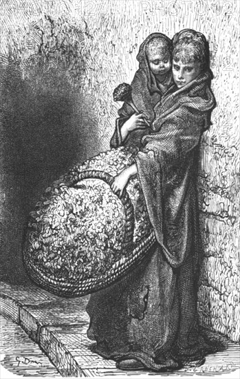 'A Flower Girl', 1872. Creator: Gustave Doré.